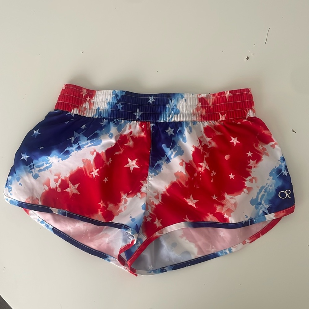 Op women shorts. Red, white and blue